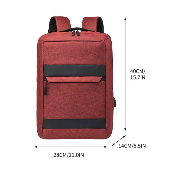COFEST Electronics Gadgets,15.6 Inch College Laptop Backpack,Classic Basic College Backpacks,Usb Charging Laptop Computer Bag Casual Business Red