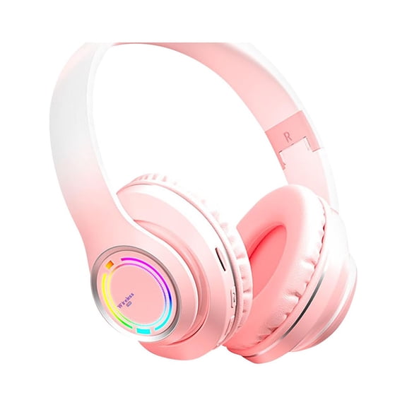 COFEST Electronics Gadgets,Gradient Colored Light Emitting Bluetooth Headphones,Popular Game Wireless Headphones Pink