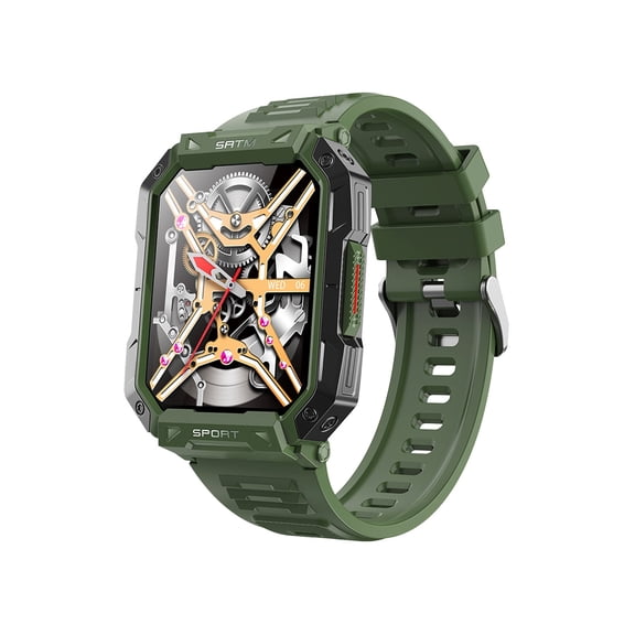 COFEST Electronics Gadgets,Outdoor Three Prevention Metal Frame Bluetooth Call Sports Bracelet 2.1 Inch High-definition Display Smart Watch,Army Green,
