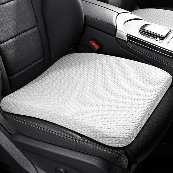 COFEST Ergonomic Memory Foam Car Seat Cushion with Pressure Relief and Height Boost for Comfort Driving, Multiple Colors Available White