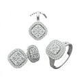 thumbnail image 1 of COFEST Event & Party Supplies,3 Pcs Full Diamond Jewelry Set For Women Luxury Zircon Necklaces Earrings Rings Fashion Jewelry Set Gifts For Ladies Silver B, 1 of 5