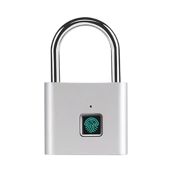 COFEST Fingerprint Padlock, Smart Keyless Lock, Locker Lock, Biometric Metal Keyless Thumbprint Lock, USB Rechargeable, for Locker, Backpack, Suitcase silver