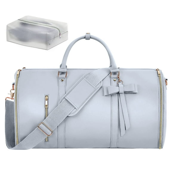 COFEST Garment Bags for Travel for Women 2024 Garment Duffle Bag Convertible Foldable 2 In 1 Suit Bag for Hanging Clothes Business Trip Bag with Toiletry Pocket Blue