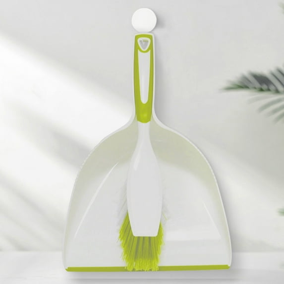 COFEST Handheld Dustpan and Brush Set for Home Cleaning, Compact Dustpan and Brush with Comfortable Grip, Mini Brush and Dustpan Set for Office and Tabletop. Green