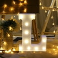 thumbnail image 1 of COFEST Home Decor,Alphabet Led Letter Lights Light Up White Plastic Letters Standing Hanging A-M & L, 1 of 6
