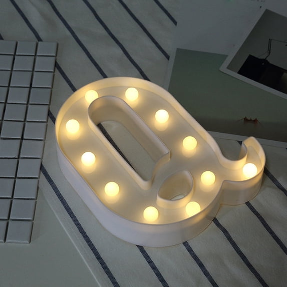 COFEST Home Decor,Alphabet Led Letter Lights Light Up White Plastic Letters Standing Hanging A-M & Q