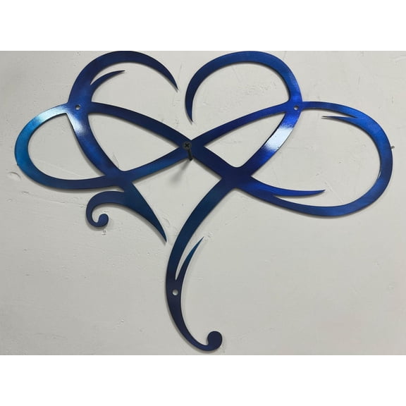 COFEST Home Decor,Eternal Wrought Iron Decoration Indoor Ornaments Metal Wall Decoration Infinitys Heart-Steel Wall Decor Metal Wall Art 10*12In,Dark Blue,