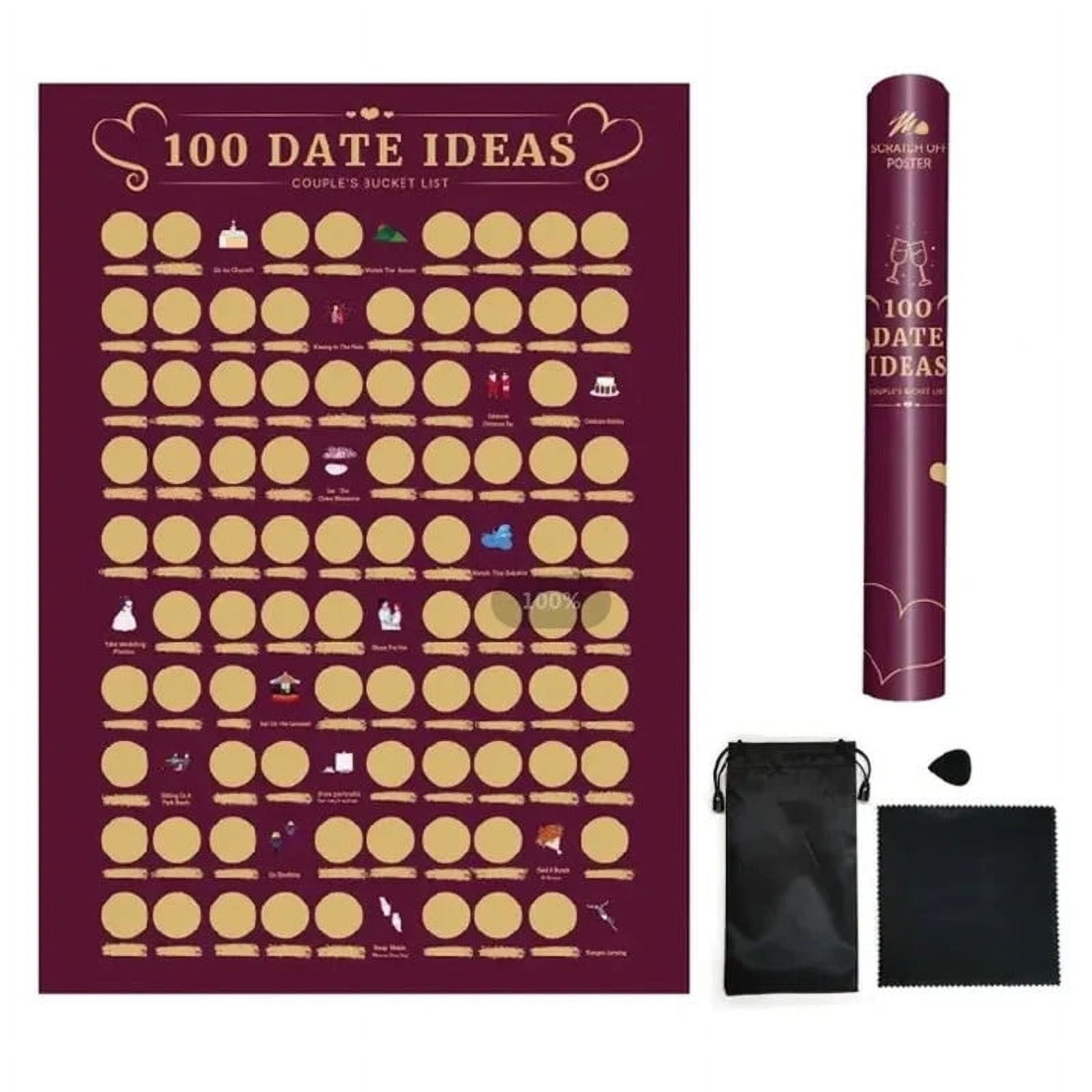 COFEST Home Decoration,100 Dates Ideas Scratch Off Poster 100 Things