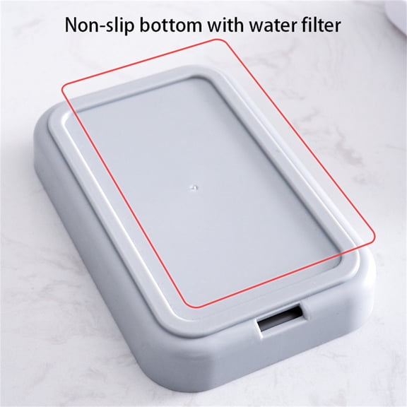 COFEST Home Decoration,2 Soap Dishes,For Shower Soap Dishes,Portable Plastic Household Bathroom Soap Box,For Kitchen Bathroom Accessories,Double Soap Box,Gray,