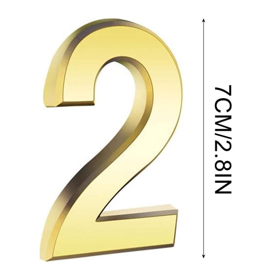 COFEST Home Decoration,3 Inch Gold Modern House Numbers Mailbox Numbers 0-9 Self-Adhesive Street Door Home Address Metal Numbers For Outside Or Inside Signs Easy Install,Gold,C