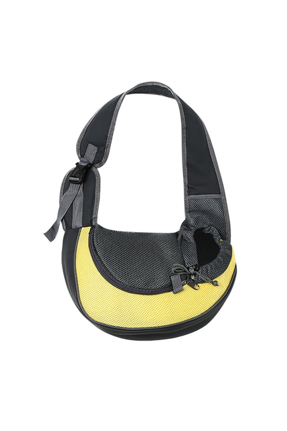 Home &kitchen,Small Pet Dog Sling Carrier,Breathable Mesh Travelling Pet Hands-Free Sling Bag Adjustabled Padded Strap Front Pouch Single Shoulder Bag For Dogs Cats,Yellow,