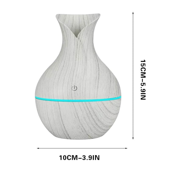 COFEST Humidifiers,Usb Humidifier Electric Wood Grain Essential Oil Diffuser Vase Mist Atomizer Led Sprayer For Home Office Car A