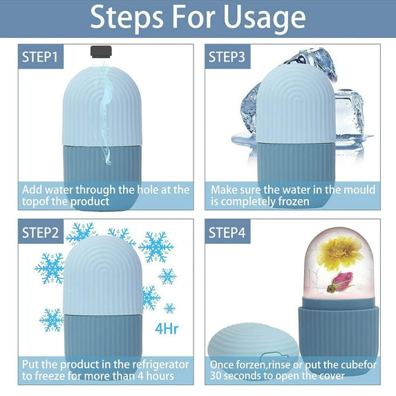 COFEST Ice Face Roller Massager,Ice Roller For Face,Eyes And Neck Naturally Conditioning And Skin Care,De-Puff Eye Bags,Reduce Migraine Pain Light Blue