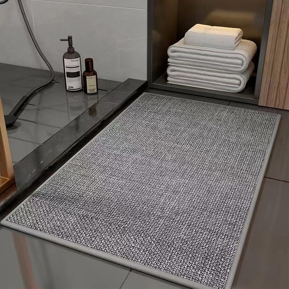 COFEST Indoor Entryway Rug with Absorbent Polyester, Non-Slip Machine Washable Door Mats, Rubber Backed Dirt Trapper Door Mat, Kid and Pet Friendly Indoor Carpet Gray