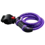 COFEST Keyless Bike Lock Cable with Resettable Combination, Portable 5-Digit Bicycle Cable Lock, Multi-Purpose Steel Cable Bike Lock, Easy Set Combination Bike Lock for Motorcycles Purple