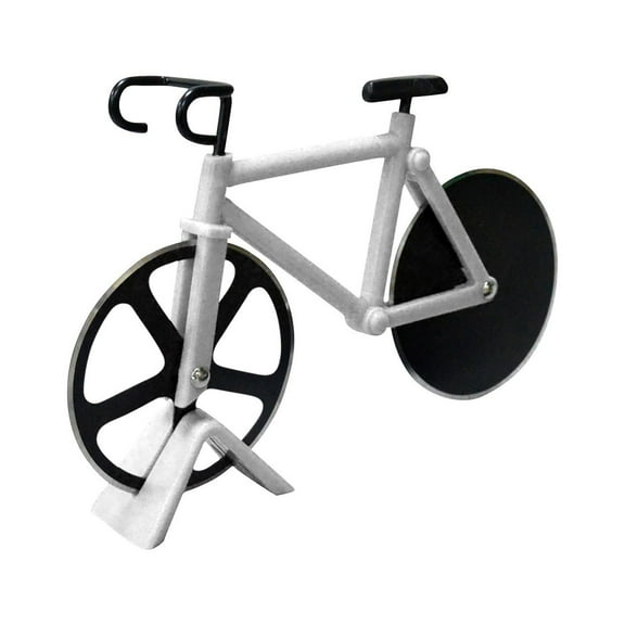 COFEST Kitchen Utensils & Gadgets,Bicycle Style Stainless Steel Plastic Wheel Bike Roller Pizza Cutter Kitchen Tools White