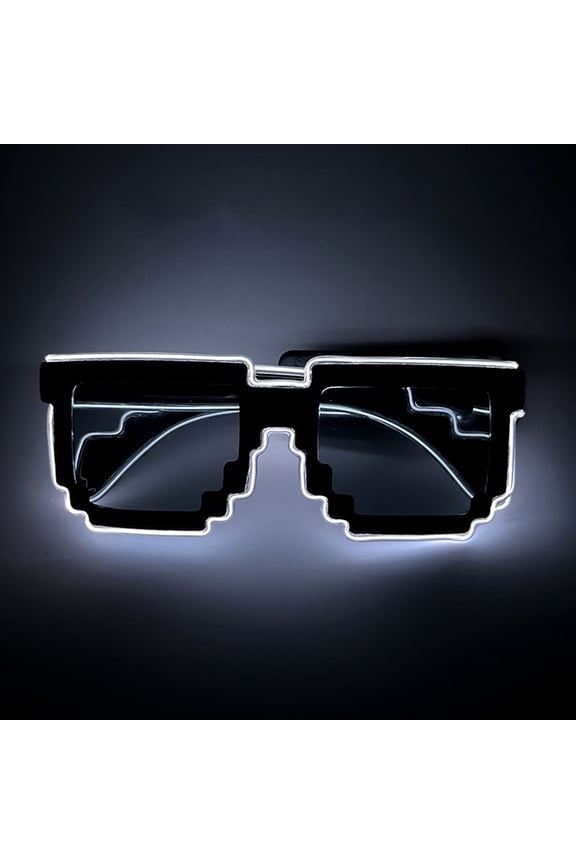 LED Meme Sunglasses, Cool Style Luminous Glasses, Funny Thug Life Glasses Toy, Light-Up Gaming Accessory C