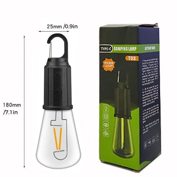 COFEST Lamps & Lighting,Outdoor TYPE-C Rechargeable Portable Retro Camping Ambient Light LED Multifunction Outdoor Camping Light,B,