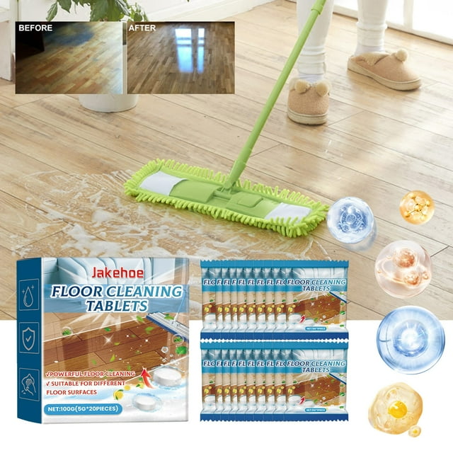 COFEST Lemon Fresh Scent Tile Cleaning Tablets - Powerful Floor Cleaner and Shine Enhancer, Removes Stubborn Stains, Suitable for All Floor Types, Easy to Use with Mop, 1 Pack