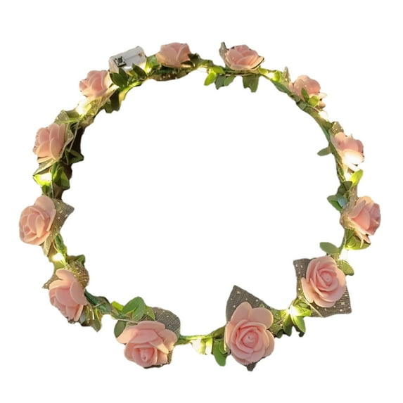 COFEST Lunar New Year Savings Valentine's Day LED Headbands Red Love Heart Light Up Head Hoop Party Hair Accessories Holiday Head Ornament for Women Pink