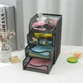 thumbnail image 1 of COFEST Mesh Desk Supplies Organizer with 3 Drawer Office Desktop Organizers and Accessories Stationery Caddy Black, 1 of 7