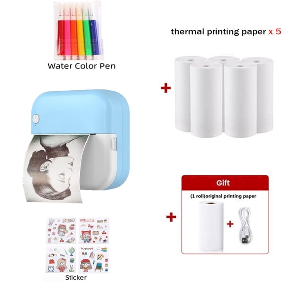 COFEST Monochrome Thermal All In One Printer with 6 Printing Papers & 6 Colored Pens