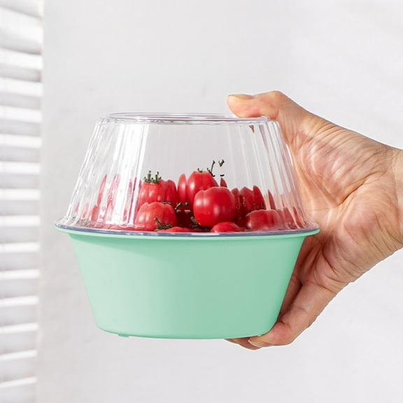 COFEST Multi-Functional Fruit Cleaning Bowl with Strainer, Kitchen Sink Food Catcher and Drainer, Vegetable Washing Filter Bowl for Kitchen. Green