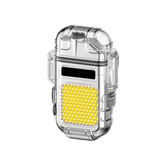 COFEST Multifunctional Cob Strong Keychain Light Lighter USB Charging Mini Portable Magnetic,Waterproof,for Camping Hiking Travel Silver