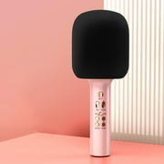 COFEST New Wireless Bluetooth Condenser Microphone,Live Streaming Singing Microphone,Audio Integrated Microphone,Smartphone,Karaoke Treasure Pink