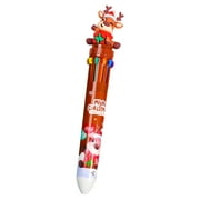 COFEST Pen,Multi Color Press Pen For Children,Students,And Children,10 Color Ballpoint Pen For Christmas Gifts,Red,B