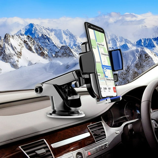 COFEST Phone Mount for Center Console & Windshield Cell Phone Holder Car Hands Phone Holder Mount for Smartphone Cell Phone Automobile Cradles Universal Blue
