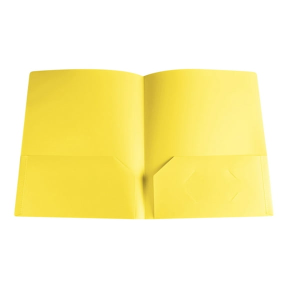COFEST Plastic Folders with Pockets Heavy Duty Pocket Folders Letter Size File Folders for Documents Office School yellow