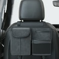 thumbnail image 1 of COFEST Premium Leather Car Seat Back Storage Bag, Multi-Layered Organizer for Car Backseat, Sturdy Hook Design Rear Seat Storage Box. Black, 1 of 7