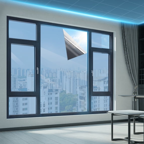 COFEST Reflective Window Film for Privacy and Thermal Insulation, Easy-to-Install Self-Adhesive Daytime One-Way Tint, Multicolor, 30x300cm (11.81x118.1in) multicolor