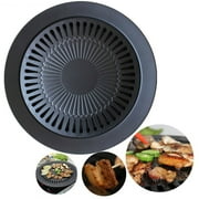 COFEST Round Iron Korean BBQ Grill, Non-Stick Barbecue Pan Set, Portable Korean BBQ Grill, Stainless Steel BBQ Grill Set black