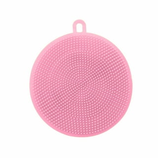  3PCS Scrub Sponges Plain Pink Solid Color Pop-up Dish