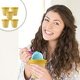 thumbnail image 1 of COFEST Set of 5 Multi-Color 200ml Plastic Ice Cream Cups with Lids for Desserts, Beverages, and More – Eco-Friendly, Reusable, and Perfect for Entertaining Yellow, 1 of 8