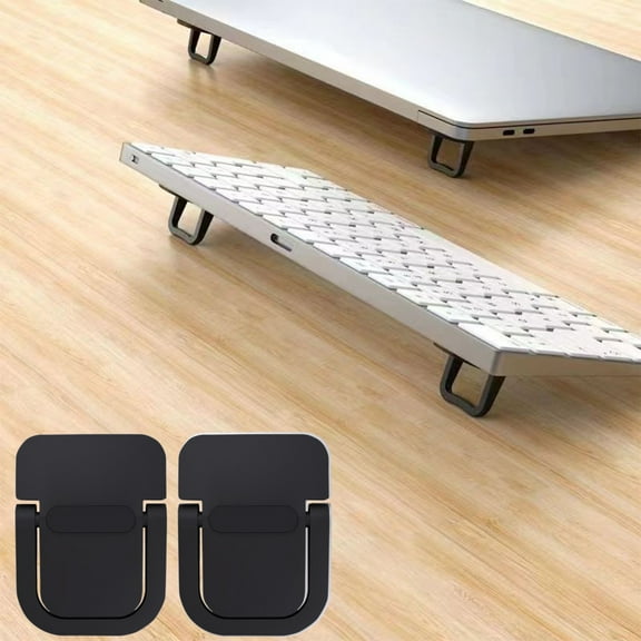 COFEST Sleek Laptop Stand with Invisible Design One-Second Store Portable Height Stand Elevated Laptop Support for Enhanced Typing Aluminium Alloy Heat Dissipation Laptop Lift Black