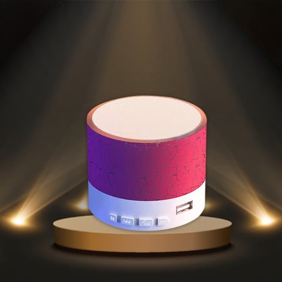 COFEST Small Crack Bluetooth Speaker Outdoor Portable Subwoofer Wireless Small Speaker Home Desktop Luminous Mini Speaker Features. Pink