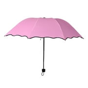 COFEST Small Travel Umbrella-Folding Umbrella Compact Canopy Diameter 36.2inch,Collapsible Rain Umbrellas For Women,For Keep Out Wind&Rain&sunshine Sunshade Pink