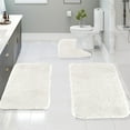 thumbnail image 1 of COFEST Soft Velvet Fleece Bathroom Rugs Set of 3, Non-Slip Plush Bath Mats for Wet Floors, Machine Washable Thick Bathroom Rugs Black White, 1 of 8