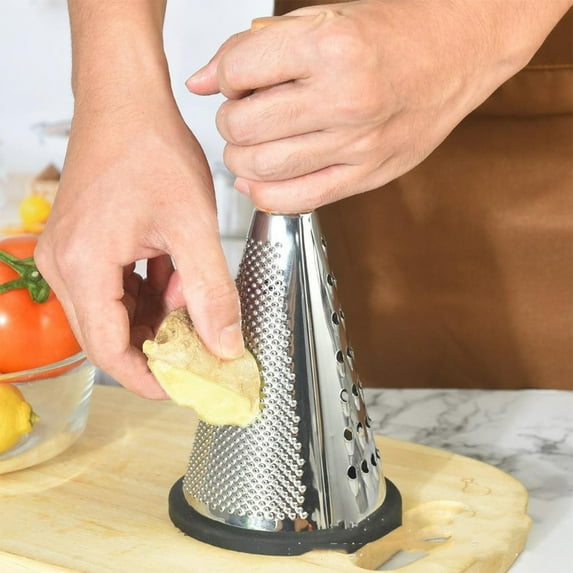 COFEST Stainless Steel Tapered Shredder Shredder Kitchen tools Multifunctional Stainless Steel Shredder Cheese Cheese Garlic Melon Shredder Silver