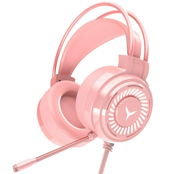 COFEST Stereo Gaming Headset Noise Cancelling Over Ear Headphones With Mic,Led Light,Bass Surround,Noise Cancelling Mic Comfortable Design Pink