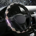 thumbnail image 1 of COFEST Summer Steering Wheel Cover， Rhinestone Steering Wheel Cover with Crystal Diamond for Women， Sparkling Car Wheel Protector Universal Fit 14-15 Inches Black, 1 of 9