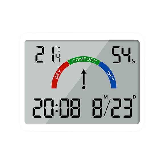 COFEST Thin Electronic Clock,Minimalist Digital Clock,Wall Mounted Lcd Small Alarm Clock,Multifunctional Temperature Electronic Clock White