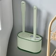 thumbnail image 1 of COFEST Toilet Bowl Brush and Holder with 3 Type Brush (Round Silicone Brush + Flat Silicone Brush + Slit Brush) Toilet Bowl Brush Clean Every Corner Of The Toilet Green, 1 of 6