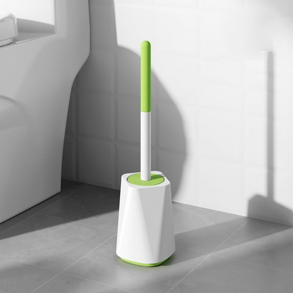 COFEST Toilet Brush, Toilet Bowl Brush and Holder, Strong Bristles Long Brush and Enough Heavy Base for Bathroom Toilet Green