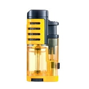 COFEST Torch Lighter,Cigar Lighter,Triple Jet Flame Torch Lighters,Outdoor Windproof Lighter Torch Lighter Three Jets Flame Cigars Lighter For Camping,Hiking,Adventure Yellow