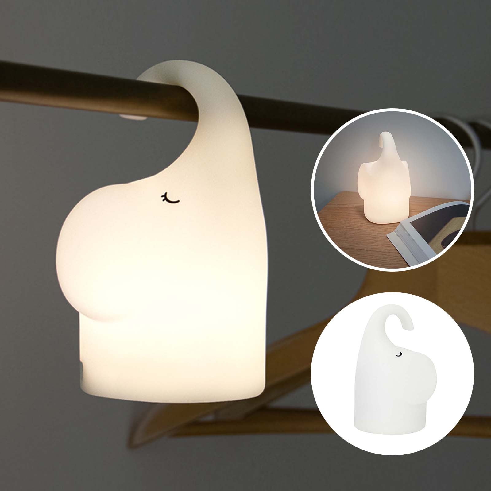 COFEST USB Rechargeable Elephant Night Light, Portable Kids' Night Lamp ...