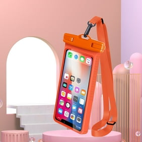 COFEST Universal Phone Pouch IPX8 Phone Case for Beach Underwater Cellphone Dry Bag with Lanyard Fits All Phones Up To 6.7IN Orange